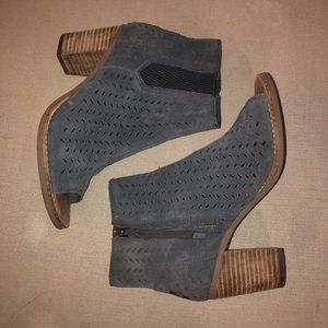 TOMS Gray Peep Toe Heel